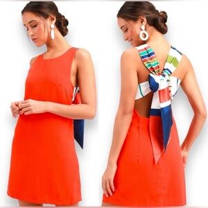 Lulu orange bow dress